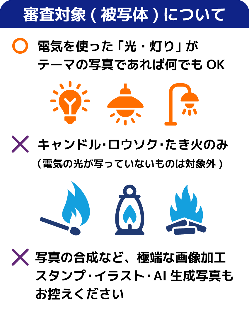 審査対象(被写体)について